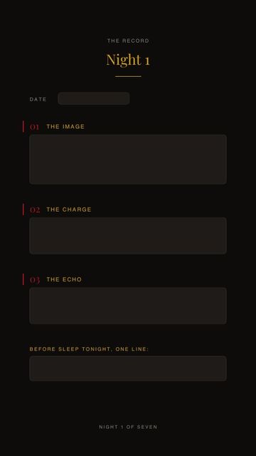 Dream record page: night one